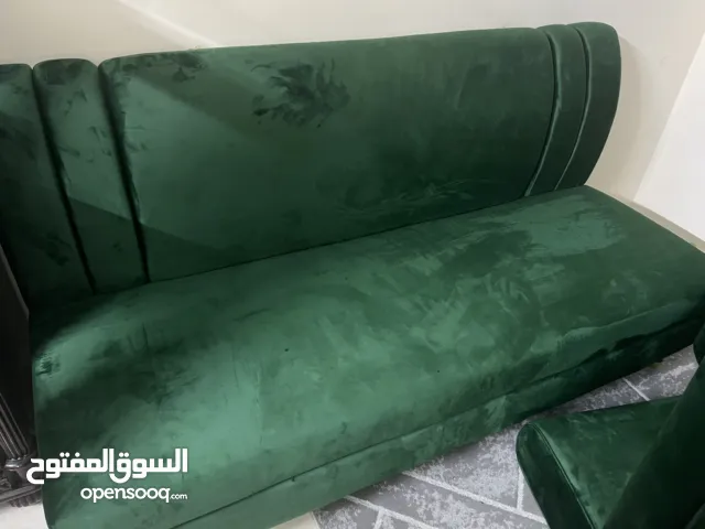 طقم كنب 3 قطع مستخدم لون اخضر sofa 3 pcs