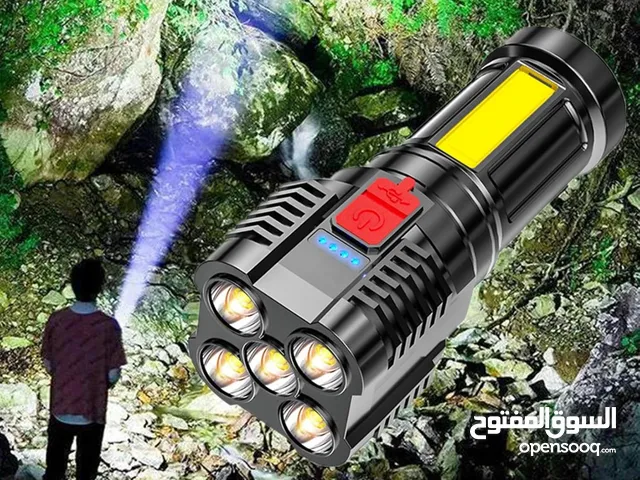 الكشاف الشحن مصباح لوكس خماسي ضدالماء اضائه قويه يدوي محمول ضوء جانبي مصباح متعدد استخدام بيل كشافات