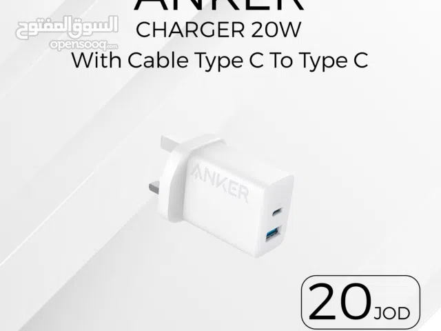 ANKER Charger 20W With Cable Type-C to Type-C شاحن أنكر بقدرة 20 واط مع سلك تايب سي