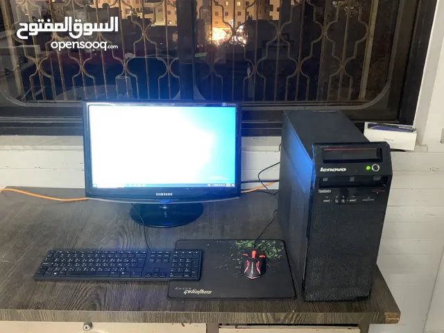 كمبيوتر كامل من شركهLenovo رائع ومخصص للدراسه وبعض الالعاب مع شاشه الاصليه Samsung مع ماوس وكيبورد