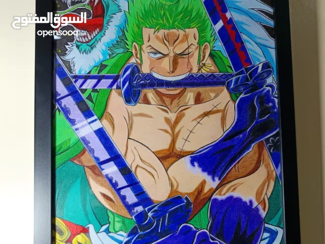 لوحة رورونوا زوروا ، رسم يدوي ، حجم A3  (30× 42) مع برواز خشب أسود