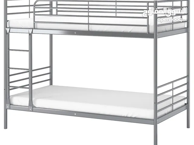 Bunk bed frame and mattresses