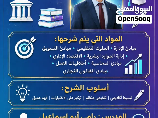 دروس خصوصي لطلاب الجامعات تخصص ادارة اعمال
