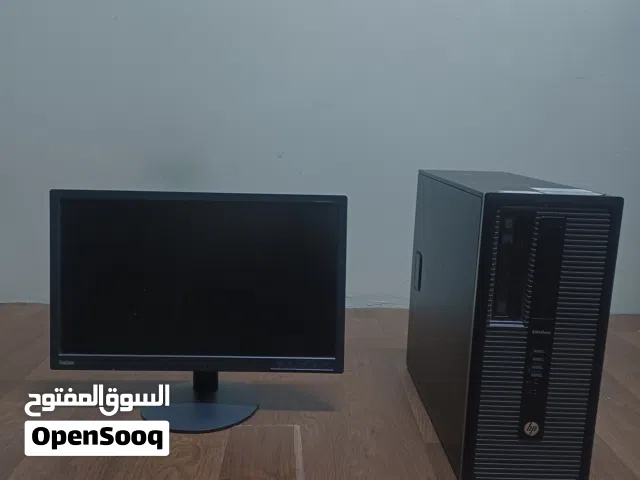 computer hp and monitor lenovo fhd