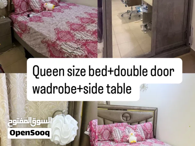 Queen size bed and full set with wardrobe