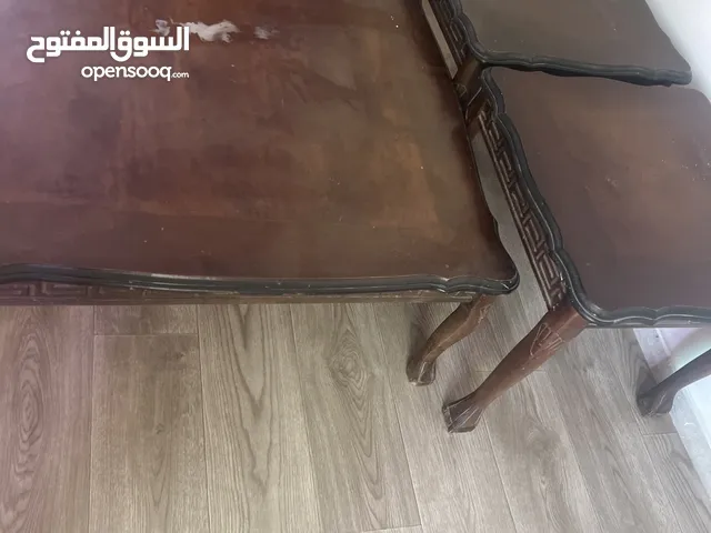 طاولة وسط زان مع جانبيات تنتين