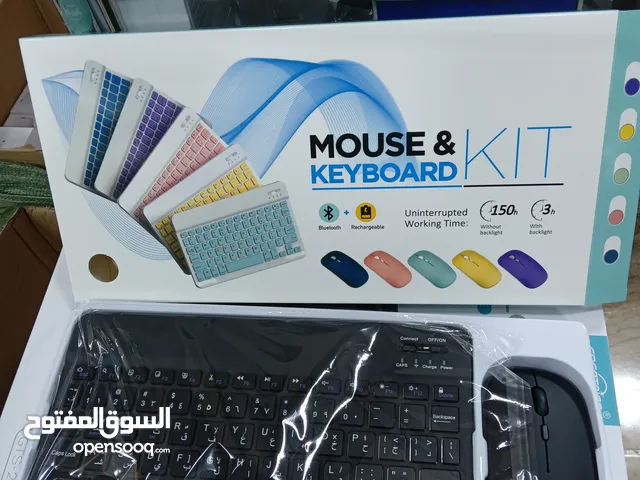 كيبورد وماوس لاسلكي عدة اشكال والوان جودة عالية وزمن شحن طويل وعمر 5 مليون كبسه