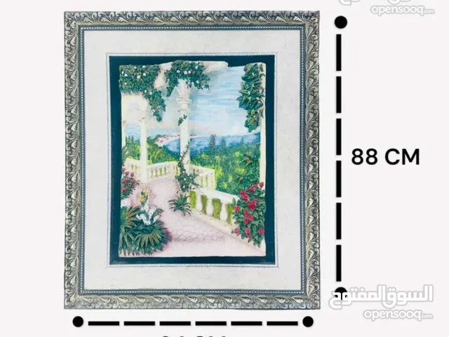 * لوحات ديكور أنتيك هاند ميد – ورود ريزن – تلوين يدوي – تحف فنية - اسلاحة .. سلاح - لوحة . برواز .