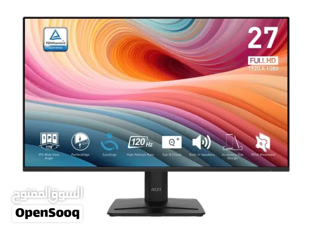 شاشة MSI 120HZ  بحجم 27 انش للكمبيوتر والبليستيشين  بسعر مغري وكفالة 3 سنوات