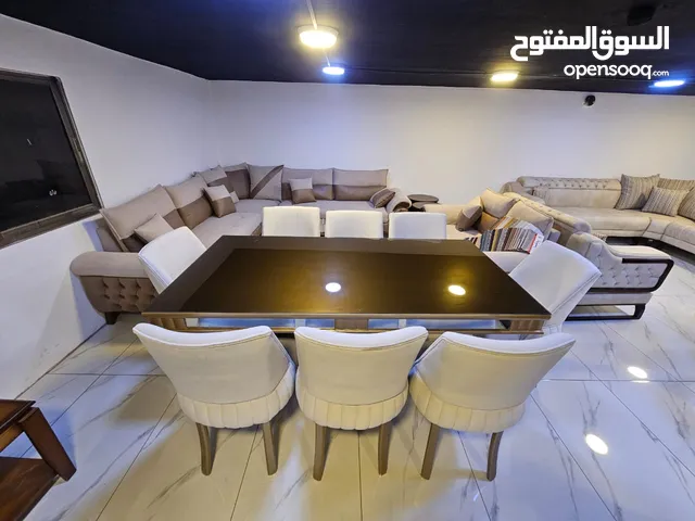 طاولة سفرة 8كراسي خشب زان ولاتيه قماش جيرمن وتر بروف