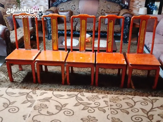 خمس كراسي طاوله سفره فقط وبدون طاوله