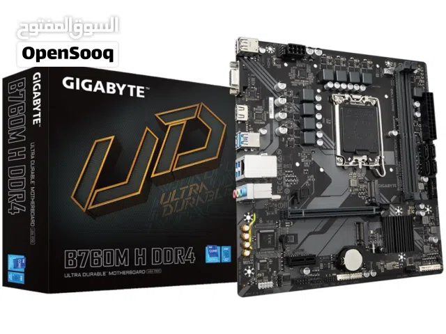 مذربورد جيجابايت لمعالجات انتل جيل 12 + 13 + 14 - GIGABYTE UD B760M-H DDR4 LGA 1700 MOTHERBOARD