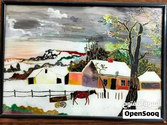 لوحه رسم على الزجاج قطعه متحفيه