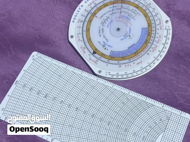 Aviation CRP-5 computer, knee board with chart clip, general aviation aircraft headset.