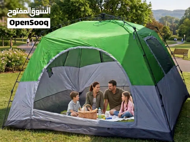 portable family camping tent is designed to accommodate 6 to 8 people