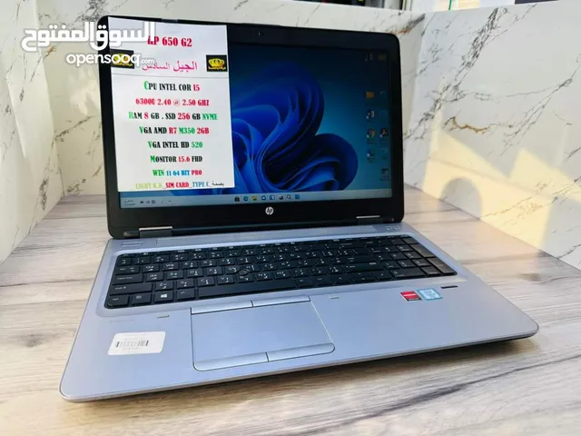 HP 650 G2 CPU CORI5 الجيل السادس بكرت شاشة. RAM 8 GB DDR4 SSD 256 NVME VGA AMD 2 GB بضمان شهر