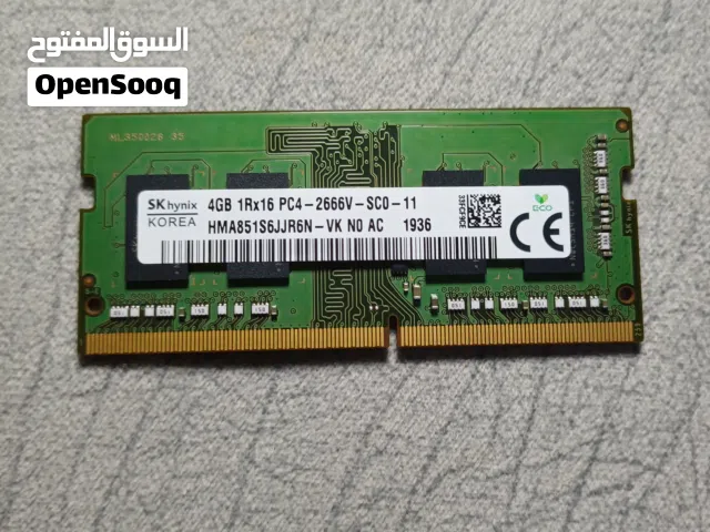 رام لابتوب SK hynix 4GB DDR4 2666MHz - بحالة ممتازة