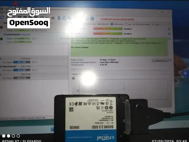 هارد اس اس دى كروشيل 500 جيجا hd ssd 500g  هيلث 99٪