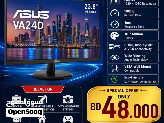 ASUS VA24D 23.8" IPS Full HD Monitor  100Hz Refresh Rate  Brand New  HDMI DP VGA