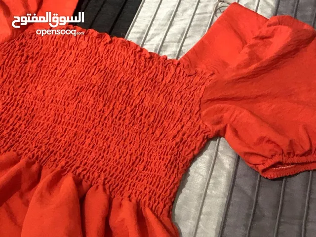 Red/orange Sweet casual squared neck summer top! بلوزة حمرة مائلة إلى البرتقالي صيفية لطيفة كاجوال