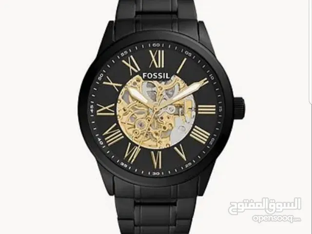 Fossil Flynn Automatic Black Stainless Steel Watch ساعه تعمل بالنبض بدون بطارية وارد المانيا