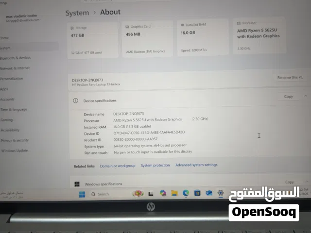 لابتوب hp مستعمل استخدام خفيف يوجد عدد 3 الموصفات موجودة في الصور