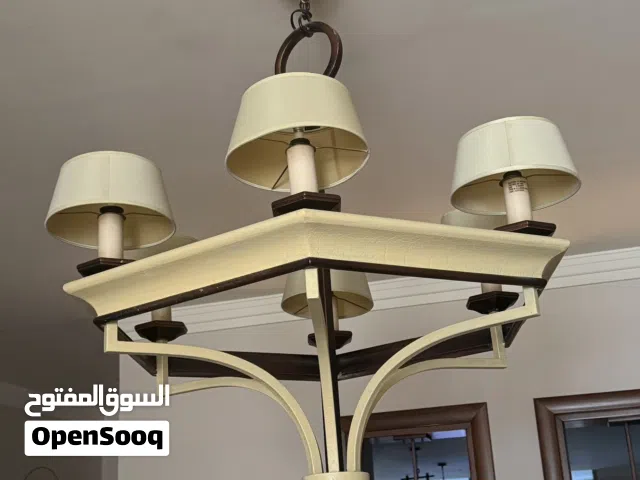 ثريا سقف fine art lamps لون نحاسي وبيج قطر 90 سم مع ست مصابيح سعر 250 دينار