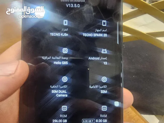 سلام عليكم تكنو سبارك 20 عادي جديد مستعمل أقل من شهر 256ج 16 رام تلفون وكاله ملحقات كرتوني + شاحن لل