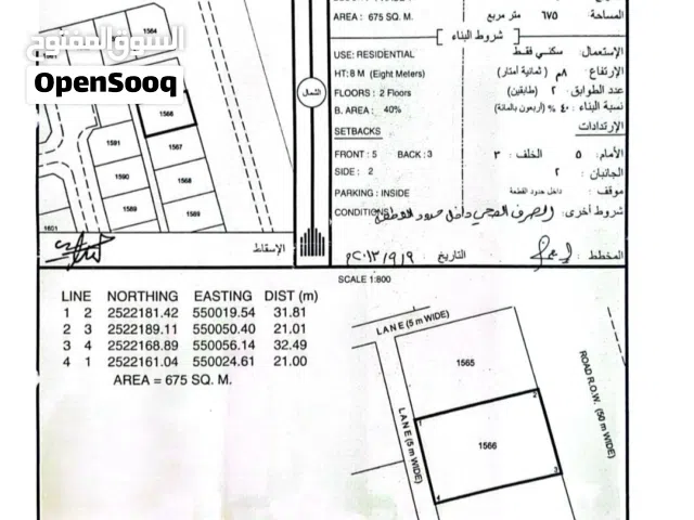 ارض سكنيه مساحتها ممتازه