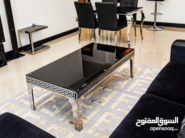Brand New Black Glass Fendi Table for Sale