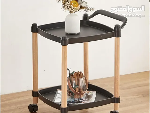 ترولي للتخزين وللخدمة،طبقتين مع عجلات لسهولة التحريك مناسبة لغرف الجلوس والنوم والمطبخ ،متوفر توصيل