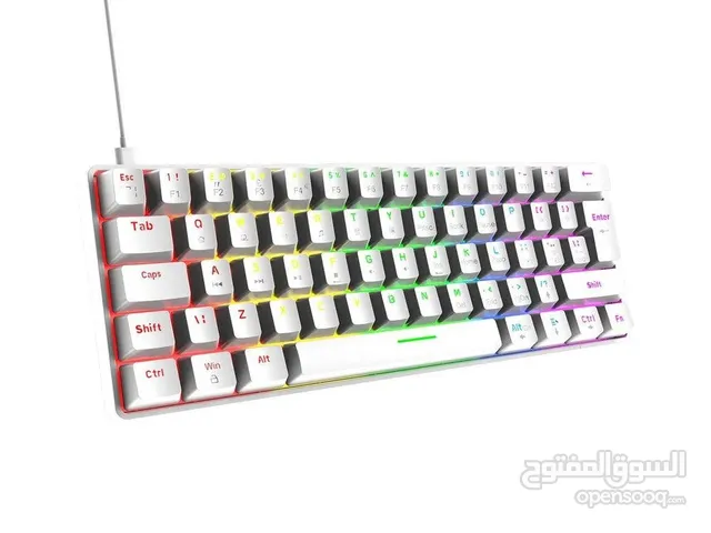 كيبورد ميكانيكي 60% زيولانج لون ابيض RGB Ziyoulang T60 Mechanical Keyboard 62 Keys