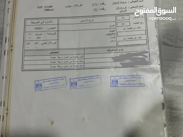 Mixed Use Land for Sale in Qalqilya Jayus