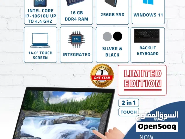 لابتوب Dell 7410 X360-معالج اي 7-جيل 10-16 جيجا رام-256 جيجا-14 انش شاشة لمس-وندوز 11-Laptop ديل