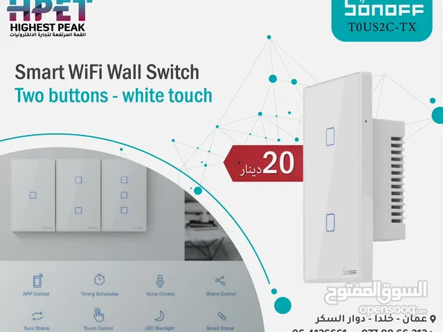 كبسات سمارت واي فاي سونوف Sonoff smart wifi wall switch T0US2C-TX white