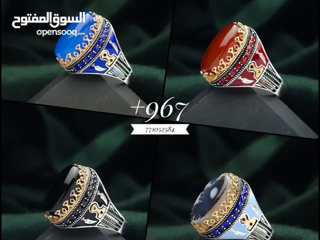 خواتم الفضة عيار 925 بجميع انواع العقيق اليماني