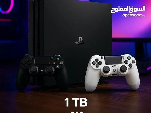 PlayStation 4 Pro 1 tb 4k hdr + 2 controllers + 30 online games كالجديد حالته كسر زيرو