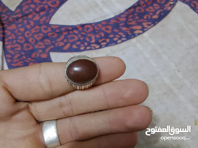 عقيق يماني كبدي قديم شرط الفحص فضه 925