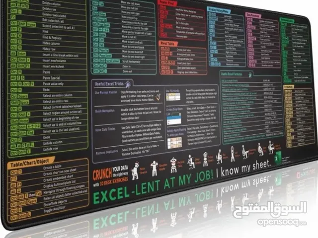 mouse pad اختصارات excel
