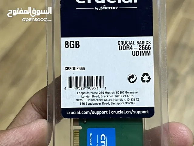 رامات كمبيوتر بي سي جديده 8GB DDR4-2666 من شركة crucial