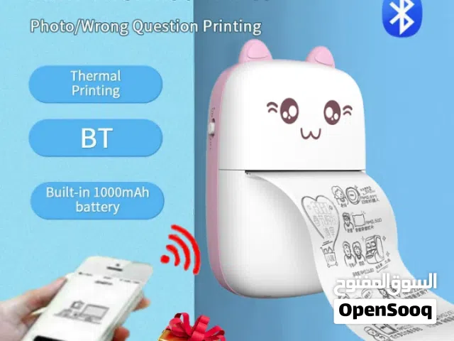 طابعة حراريه صغيره متنقله بلوتوث طباعه اسود و ابيض طابعه لاسلكيه عن طريق الهاتف الخلوي بلوتوث