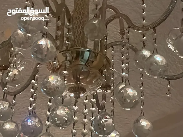 ثريات 3 العدد 6 لمبات بحالة الجديد كرستال لمعتهم بتجنن