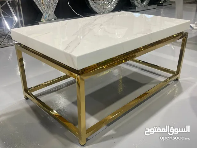 Elegant Gold and White Coffee Table - Modern Design