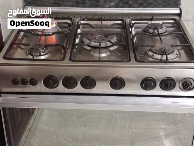 غاز خمس عيون ستالس كامل يونيفرسال نظيف استعمال خفيف فرن شغال فوق وتحت زجاج حراري ولا يوجد صدى ابدا