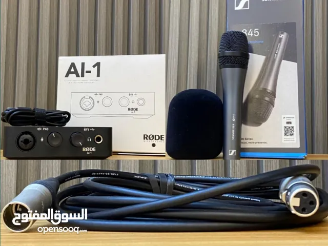 مايك ديناميكي Sennheiser e845 + كرت صوت Rode AI-1 + كيبل XLR + فلتر للمايك