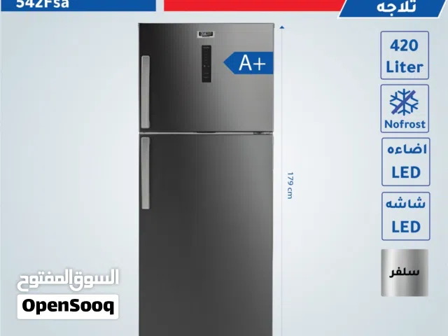 ثلاجة ناشونال الكتريك الحافظ حجم عائلي صافي 420 نوفرست تبريد هواء توفير طاقة رفوف ثقيلة شامل التوصيل