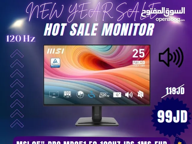 نار شاشة احترافية MSI PRO 25" IPS 120HZ حمايه للعين للبلايستيشن 5 وال PC والمكاتب