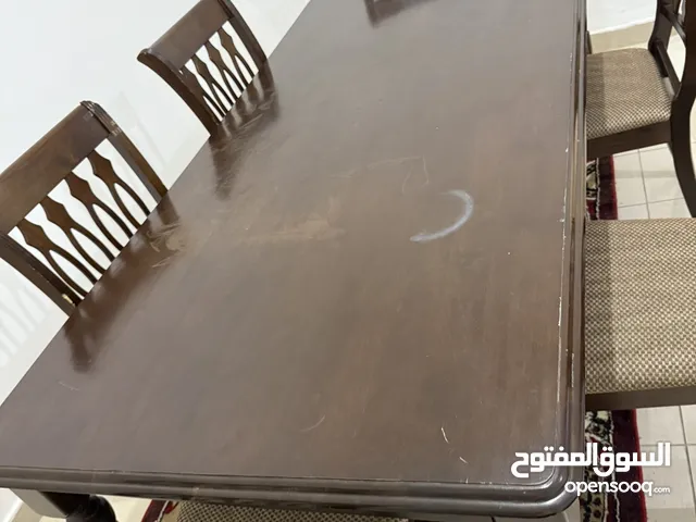 طاوله سفره مع 6 كراسي خشب تقيل