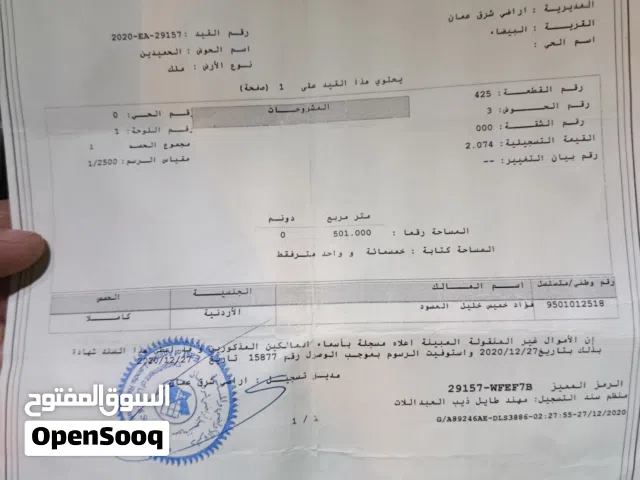 Mixed Use Land for Sale in Amman Al-Baida