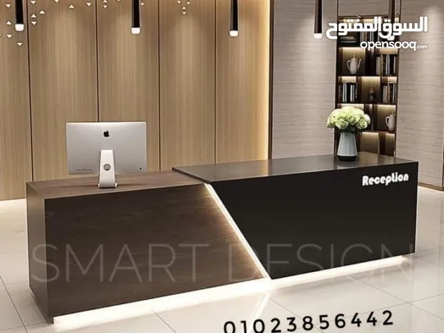 كاونتر استقبال خشب mdf اسباني مستورد عالي الجودة والتحمل بتصميم عصري ومتميز